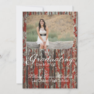 12x18 Old Red Barn Wood Weather Senior Ankündigung