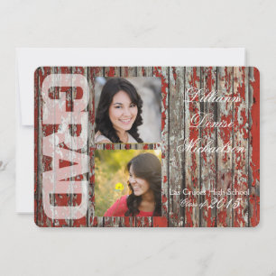 12x18 Old Red Barn Wood Weather Senior Ankündigung