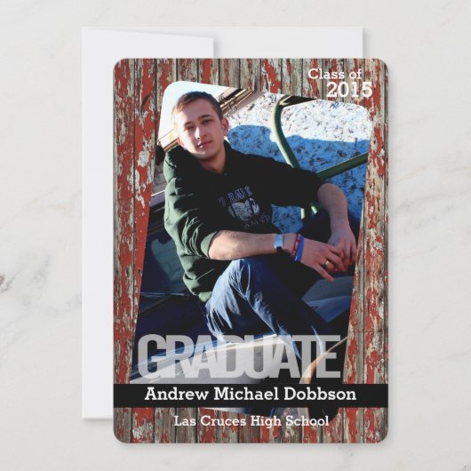 12x18 Old Red Barn Wood Weather Senior Ankündigung (Vorderseite)