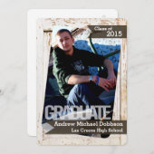 12x18 Old White Barn Wood Weathe Senior Ankündigun Ankündigung (Vorne/Hinten)