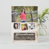 12x18 Old White Barn Wood Weathe Senior Ankündigun Ankündigung (Stehend Vorderseite)