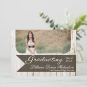 12x18 Old White Barn Wood Weathe Senior Ankündigun Ankündigung (Stehend Vorderseite)