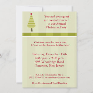 12x18 Olive Green Striping Tree Einladung