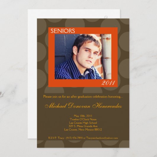 12x18 Oran Circle Polk Foto Abschluss Ankündigung (Vorne/Hinten)