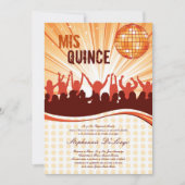12x18 Orange Dance Party Quinceanera Einladung (Vorderseite)