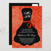 12x18 Orange Dress Quinceanera Birthday Einladung (Vorne/Hinten)