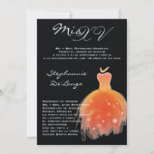 12x18 Orange Dress Quinceanera Birthday Einladung (Vorderseite)