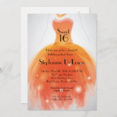 12x18 orange Kleiderbonbon 16 Einladung (Vorne/Hinten)