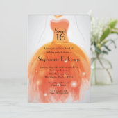 12x18 orange Kleiderbonbon 16 Einladung (Stehend Vorderseite)