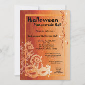 12x18 Orange Masquerade Halloween Ball Einladung (Vorderseite)
