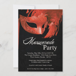 12x18 Orange Masquerade Sweet 16 Geburtstag Einlad Einladung