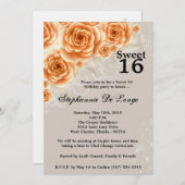 12x18 Orange Rose Sweet 16 Birthday Einladung (Vorne/Hinten)