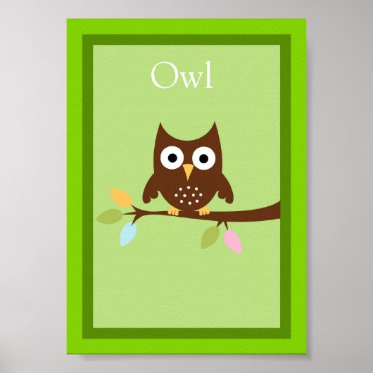 12x18 Owl Forest Friends Wall Kunst Poster (Vorne)