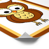 12x18 Owl Neutral 1 Wall Art Poster (Ecke)