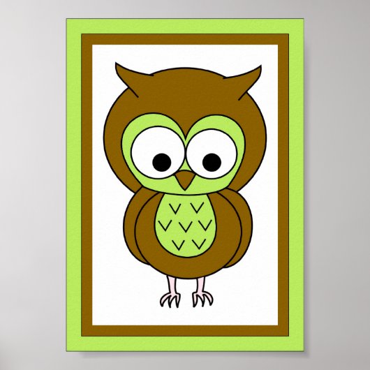 12x18 Owl Wall Art Poster (Vorne)