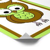 12x18 Owl Wall Art Poster (Ecke)