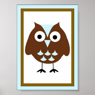 12x18 Owl Wall Art Poster