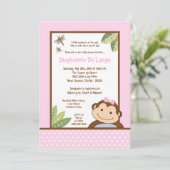 12x18 Papagayo Monkey Safari Babydusche Einladung (Stehend Vorderseite)