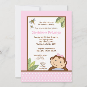 12x18 Papagayo Monkey Safari Babydusche Einladung