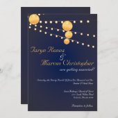 12x18 Paper Lanterns Blue Linen Einladung Hochzeit (Vorne/Hinten)