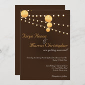 12x18 Paper Lanterns Brown Linen Einladung Hochzei (Vorne/Hinten)