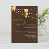 12x18 Paper Lanterns Brown Linen Einladung Hochzei (Stehend Vorderseite)