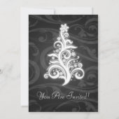 12x18 Party Einladung Eleganter Wirbler Baum Schwa (Rückseite)