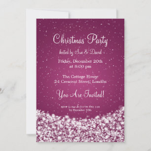 12x18 Party Einladungs-elegantes Nachtschein-Rosa Einladung