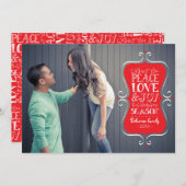 12x18 Peace, Liebe & Joyframe Fotokarte Feiertagskarte (Vorne/Hinten)