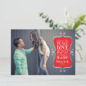 12x18 Peace, Liebe & Joyframe Fotokarte Feiertagskarte (Stehend Vorderseite)