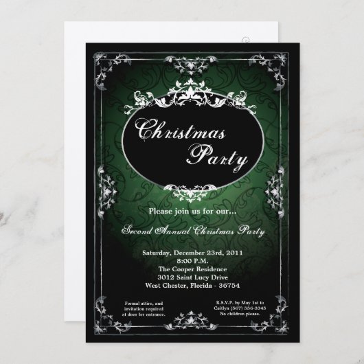 12x18 Pendant Broach Party Einladung (Vorne/Hinten)