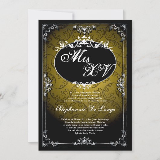 12x18 Pendant Broach Quinceanera Birthday Einladun Einladung (Vorderseite)