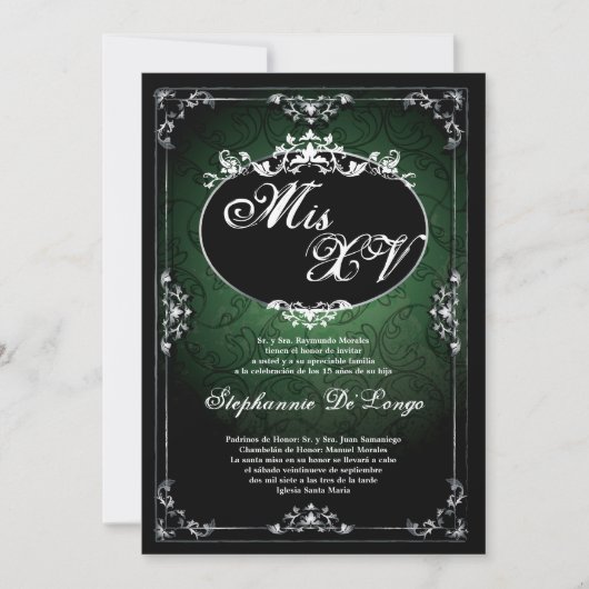 12x18 Pendant Broach Quinceanera Birthday Einladun Einladung (Vorderseite)