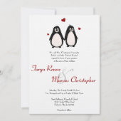 12x18 Penguin Liebe Paare Hochzeit Einladung (Vorderseite)