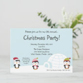 12x18 Penguins-Iglu-WeihnachtsParty Einladung (Stehend Vorderseite)