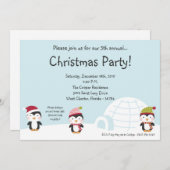 12x18 Penguins-Iglu-WeihnachtsParty Einladung (Vorne/Hinten)