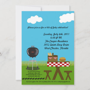 12x18 Picnic Summer Barbecue Party Einladung