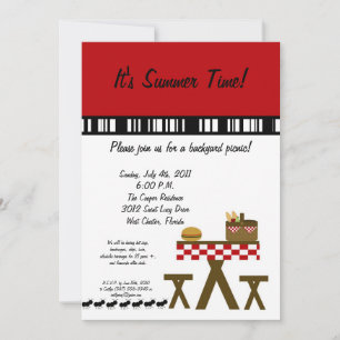 12x18 Picnic Summer Barbecue Party Einladung