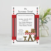 12x18 Picnic Summer Barbecue Party Einladung (Stehend Vorderseite)