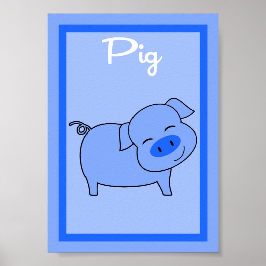 12x18 Pig Barn Yard Boys Wall Art Poster (Vorne)