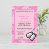 12x18 Pink ARMY Camouflage ACU Kinderdusche Einlad Einladung (Stehend Vorderseite)