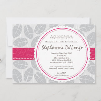 12x18 Pink Band Leaf Foliage Brida Dusche Einladun Einladung