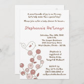 12x18 Pink Bird Retro Bush Kinderdusche Einladung (Vorne/Hinten)