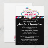 12x18 Pink & Blue Las Vegas Bachelorette Einladung (Vorne/Hinten)