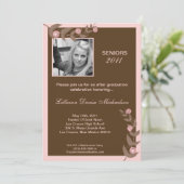 12x18 Pink Blume Foto Abschluss Ankündigung (Stehend Vorderseite)