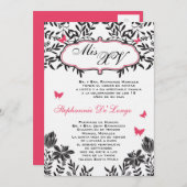 12x18 Pink Butterfly Quinceanera Birthday Einladun Einladung (Vorne/Hinten)