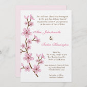 12x18 Pink Cherry Blossom Linen Einladung Hochzeit (Vorne/Hinten)