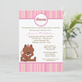 12x18 Pink Girl Woodland Fox Kinderdusche Einladun Einladung (Stehend Vorderseite)