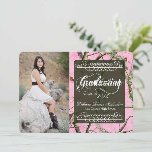 12x18 Pink Hunters Camouflage Camoufla Höhere Ankü Ankündigung (Stehend Vorderseite)