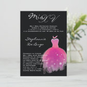 12x18 Pink Kleid Quinceanera Geburtstagseinladung Einladung (Stehend Vorderseite)